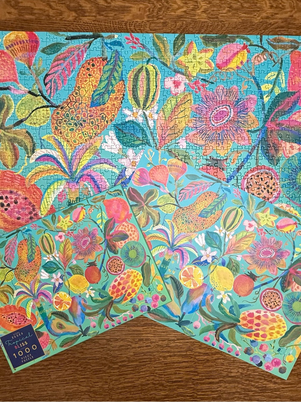 Bliss Tropical Floral Jigsaw Puzzle — Turquoise Multicolor